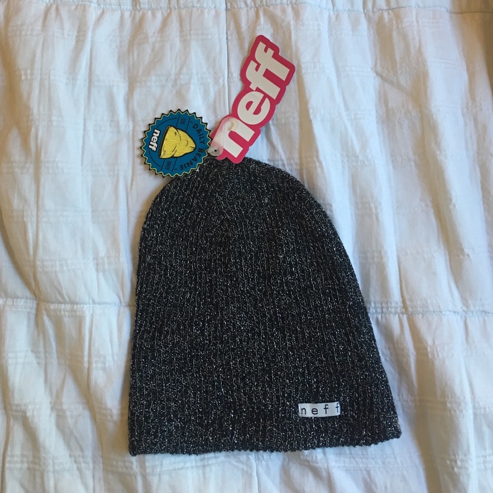 Neff Black and silver beanie